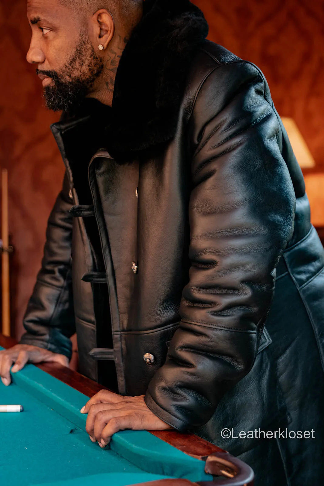Men's Bane Shearling 3/4 Jacket [Black]